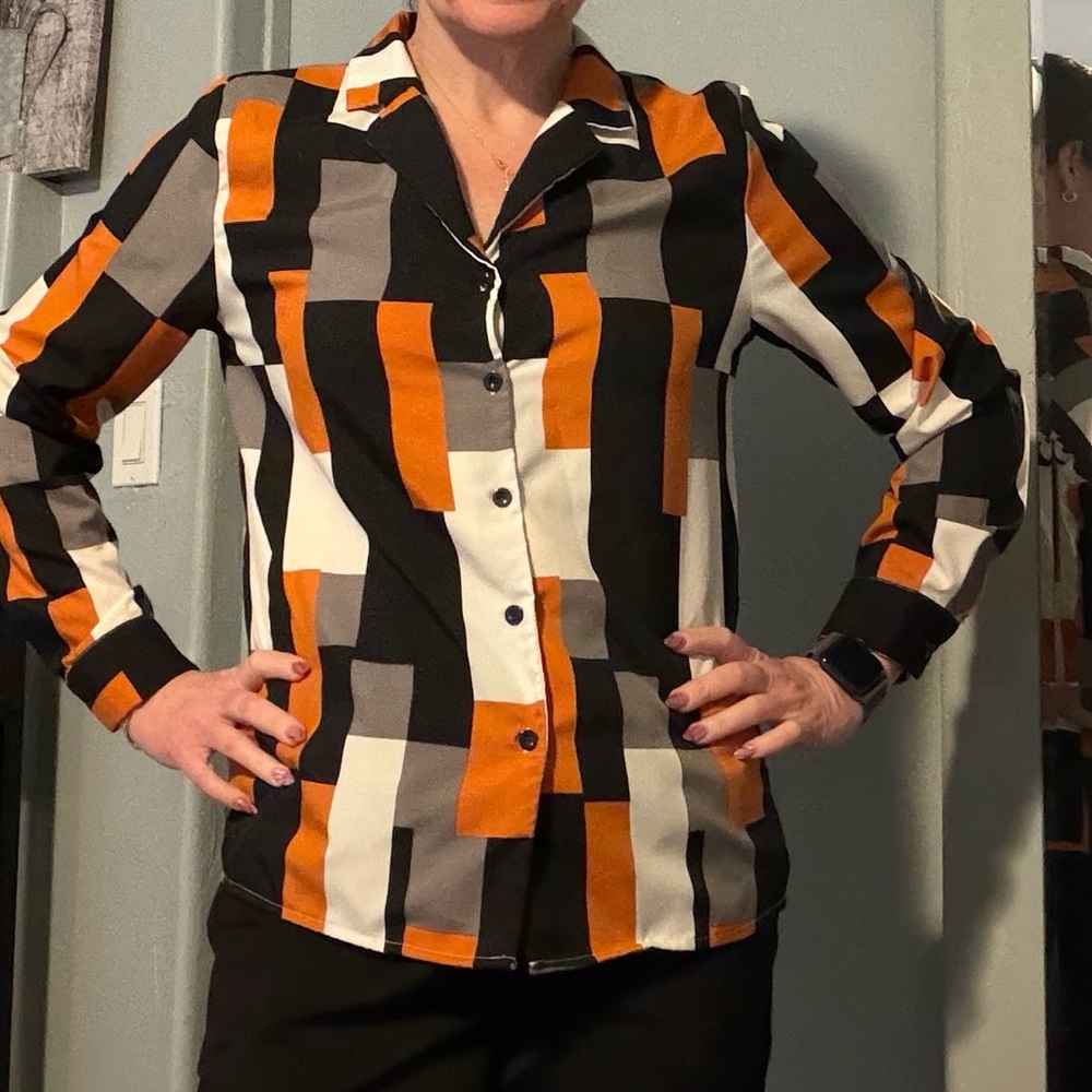 Geometric Button-Up Shirt
